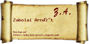 Zabolai Arnót névjegykártya